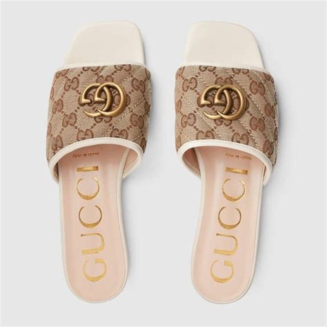 gucci womens slide with double g|Gucci closed toe sandals.